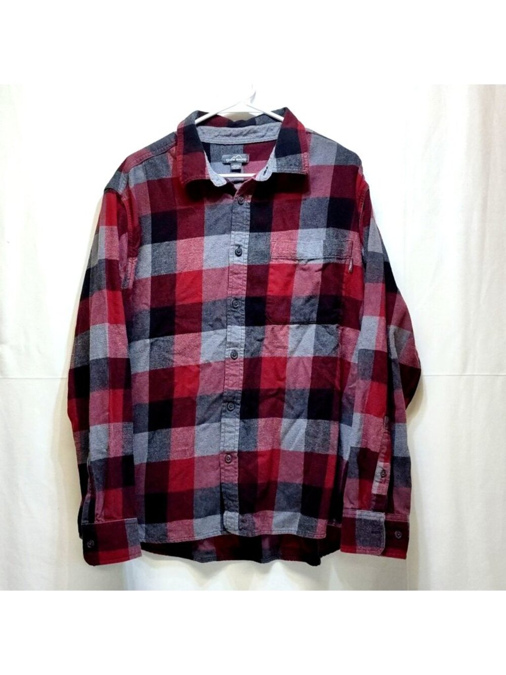 Eddie Bauer Mens XXL Classic Fit Button-Down Flannel Shirt Plaid 100% Cotton VGC